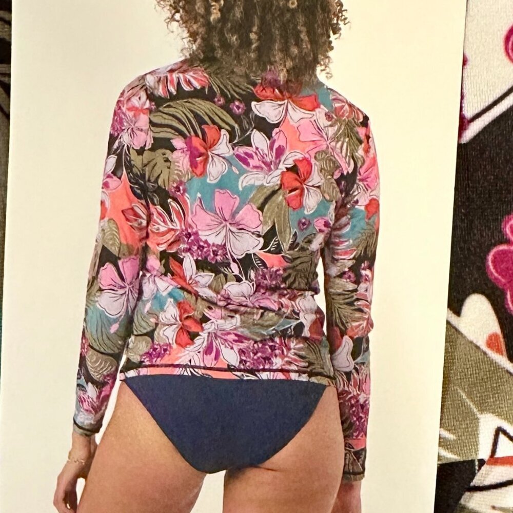 Roxy Sun Swim Shirt Women's Size XS Tropical Pink Rashguard – UPF 50+ Quick-Dry - Picture 10 of 13